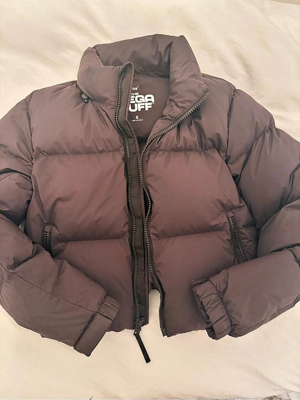 Tna The Mega Puff Puffer Jacket in Brown Size Small Like New